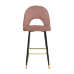 Medium height bar stool Casenio rotten apple velvet-black leg with gold metal 48x50x107cm - Image 4
