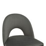 Medium height bar stool Casenio anthracite velvet-black leg with gold metal 48x50x107cm - Image 6