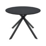 Table Xuson black mdf-black metal legs D80x75cm - Image 3