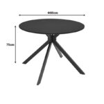Table Xuson black mdf-black metal legs D80x75cm - Image 5