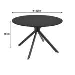 Table Xuson black mdf and metal legs D120x75cm - Image 4
