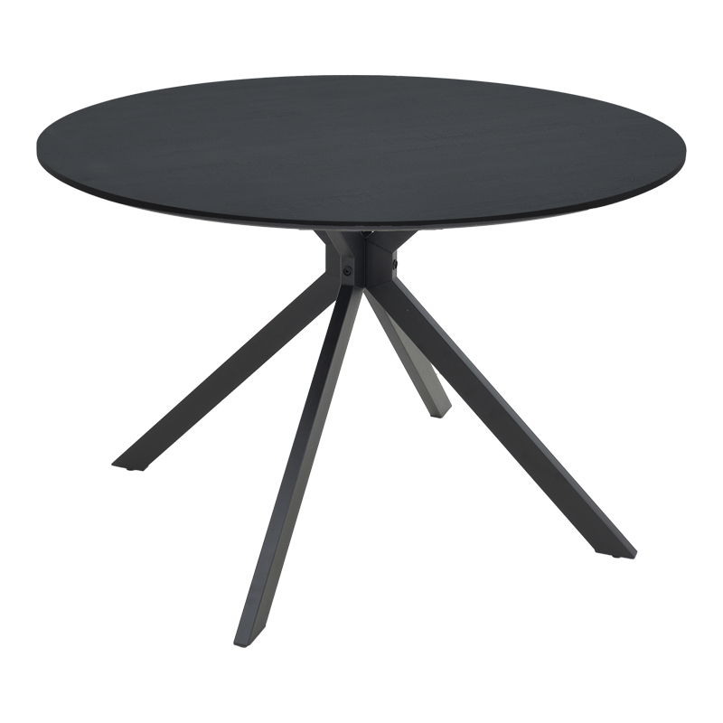 292-000127 Table Xuson black mdf and metal legs D120x75cm - Image 1