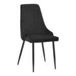 Chair Azori black velvet-black metal leg 49x55x85cm