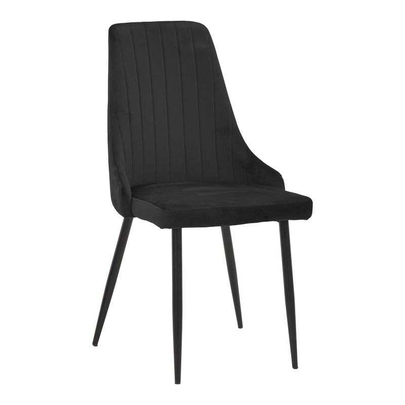 292-000128 Chair Azori black velvet-black metal leg 49x55x85cm - Слика 1