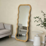 Zerbon mdf mirror in natural color 60x1.5x155cm - Image 2