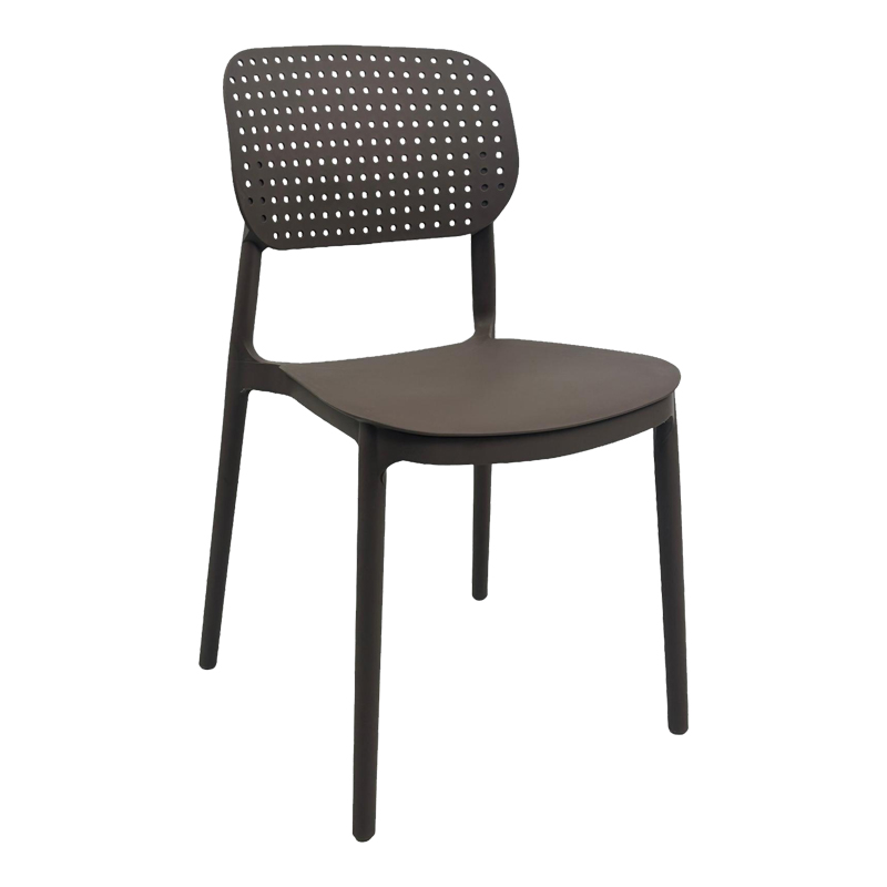 326-000073 Stackable Regande pp chair brown 42x49.5x82cm - Image 1