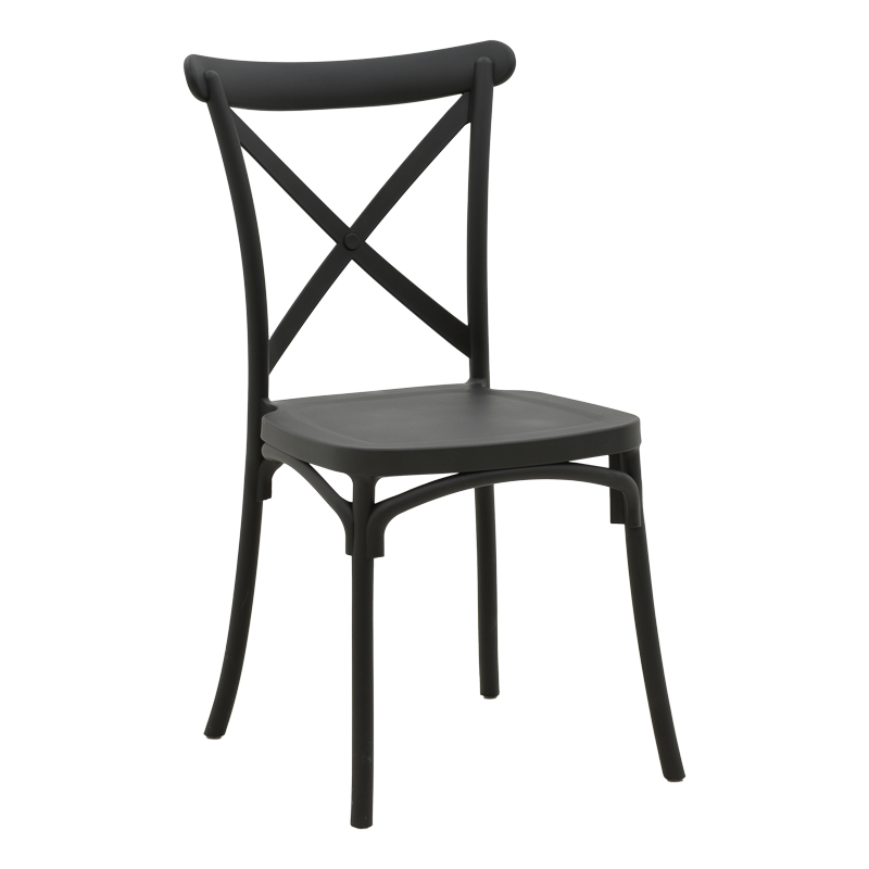 326-000074 Stackable Crossie pp chair black 43x53x88cm - Слика 1
