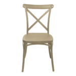 Stackable Crossie pp chair cappuccino 43x53x88cm - Слика 4