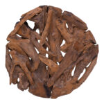 Wall deco Sebal teak wood in natural color D80x5cm