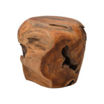 Stool Bolare teak wood in natural color D40x35cm - Image 2