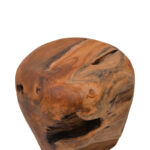 Stool Bolare teak wood in natural color D40x35cm - Image 3