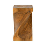 Stool Cruz suar wood in natural color 35x35x60cm - Image 2
