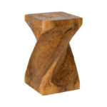 Stool Cruz suar wood in natural color 35x35x60cm