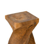 Stool Cruz suar wood in natural color 35x35x60cm - Image 3
