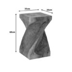 Stool Cruz suar wood in natural color 35x35x60cm - Image 4