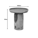 Side table Tobola suar wood in natural color D50x55cm - Image 4