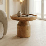 Coffee table Tobola suar wood in natural color D60x45cm