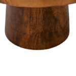 Coffee table Nepal suar wood in natural color D80x45cm - Image 4