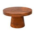 Coffee table Nepal walnut suar wood D80x45cm - Image 2