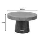Coffee table Nepal walnut suar wood D80x45cm - Image 4