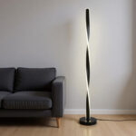 Floor light Jounko led metal in black color D20x130cm