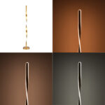 Floor light Jounko led metal in gold color D20x130cm - Image 2