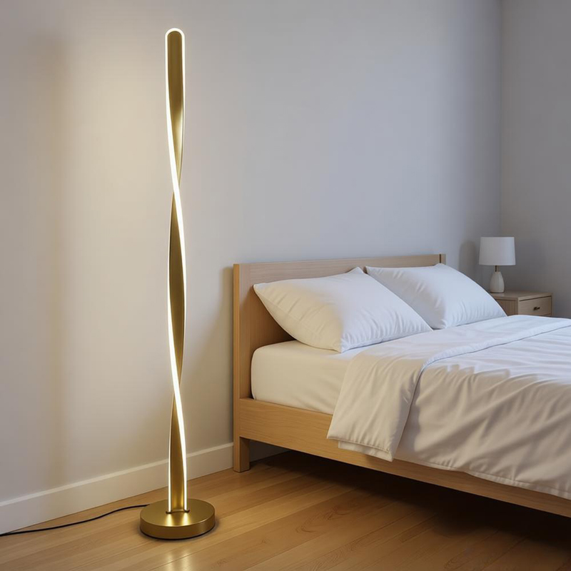 342-000143 Floor light Jounko led metal in gold color D20x130cm - Image 1