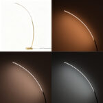 Floor light Archer led metal in gold color 70x28x165cm - Image 2