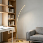 Floor light Archer led metal in gold color 70x28x165cm