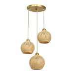 Ceiling three-light Denma E27 gold metal with PP D40x120cm - Слика 2