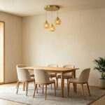 Ceiling three-light Denma E27 gold metal with PP D40x120cm