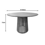 Kenda I mindi wood table in natural shade D150x75cm - Image 6