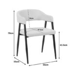 Armchair Sezan fabric beige 56x55x78cm - Слика 6