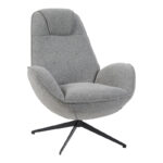 Armchair rotating Flago boucle fabric anthracite 85x88x103.5cm