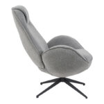 Armchair rotating Flago boucle fabric anthracite 85x88x103.5cm - Слика 3