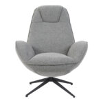 Armchair rotating Flago boucle fabric anthracite 85x88x103.5cm - Слика 4