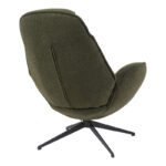 Armchair rotating Flago boucle fabric olive green 85x88x103.5cm - Image 2