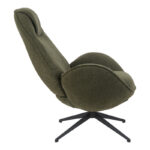 Armchair rotating Flago boucle fabric olive green 85x88x103.5cm - Image 3