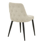 Zedna chair beige fabric with black metal legs 51x58x84cm - Image 2