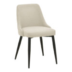 Zedna chair beige fabric with black metal legs 51x58x84cm