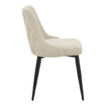 Zedna chair beige fabric with black metal legs 51x58x84cm - Image 3