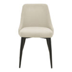 Zedna chair beige fabric with black metal legs 51x58x84cm - Image 4