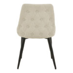 Zedna chair beige fabric with black metal legs 51x58x84cm - Image 5