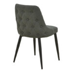 Zedna chair anthracite fabric with black metal legs 51x58x84cm - Слика 2