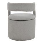 Cocon armchair grey beige fabric 58x58x80cm - Image 5