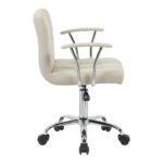 Office chair Buleco beige fabric 56x46x74-86cm - Image 3