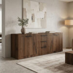 Doha sideboard walnut with oak 180x45x80.5cm