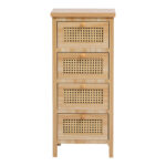 Chest of drawers Scandy pine wood-rattan in natural color 34.5x26x78.5cm - Image 5