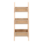 Floor 3-tier shelf Scandy pine wood-rattan in natural color 44x37x110cm - Image 4