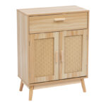 Buffet Scandy pine wood-rattan in natural color 60x30x80cm - Image 2